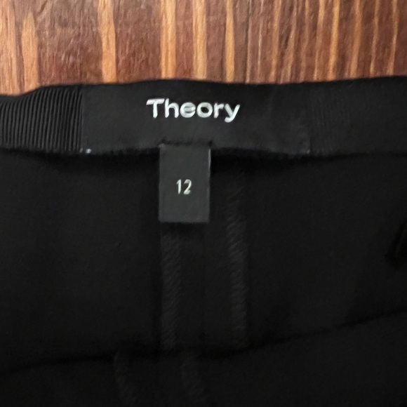 THEORY Demitria Admiral Crepe Flared Pants - BLACK  Work Pants Side Zip - Picture 4 of 7
